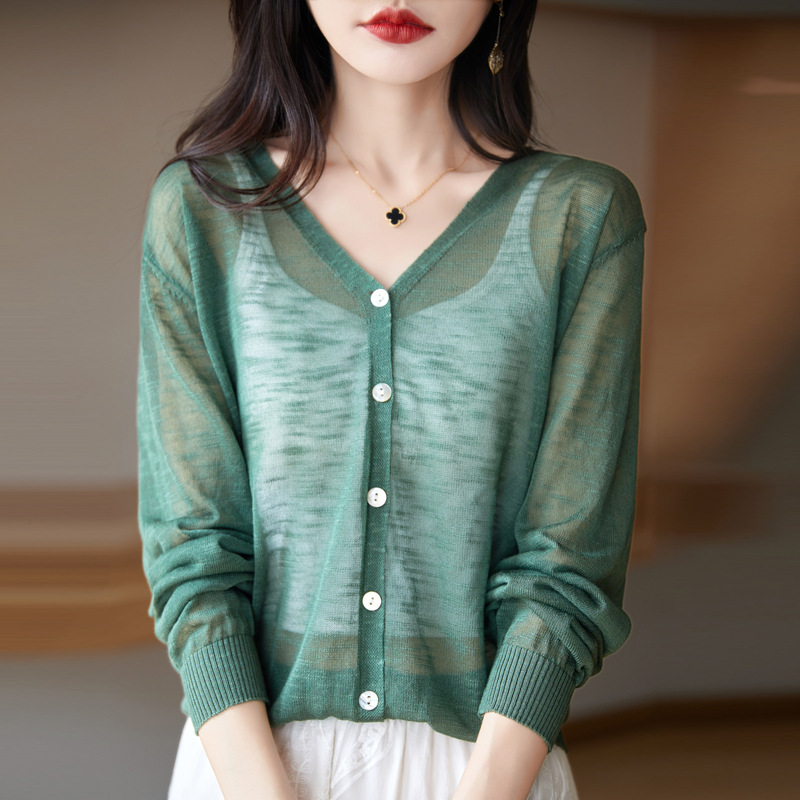 Ice-silk Linen Loose-fitting Outer Shawl Air-conditioning Top