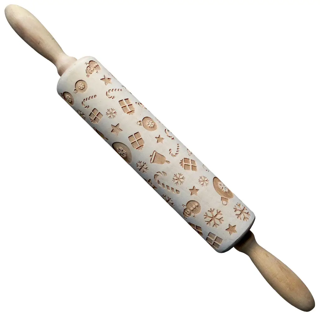 Christmas Milu Printing Rolling Pin