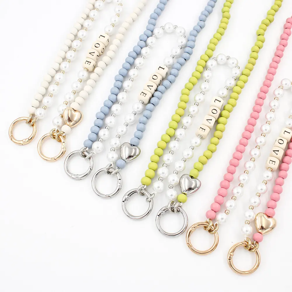 Autumn and Winter Wooden Bead Bag Chain Letter Double