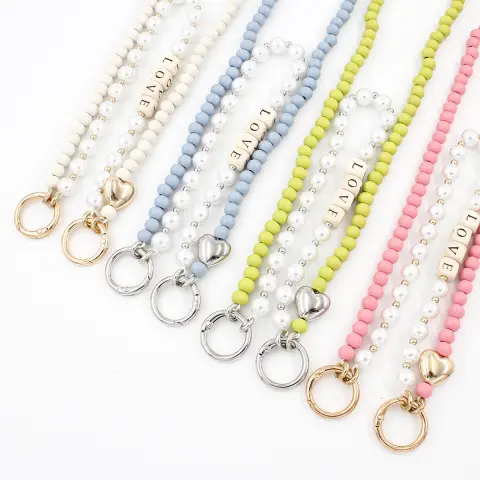 Autumn and Winter Wooden Bead Bag Chain Letter Double