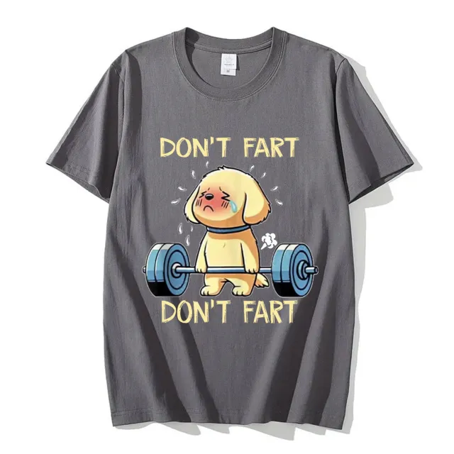 No Fart Funny Weightlifting Dog Pattern T shirt Premium Dark Grey - Shop at LoveMi