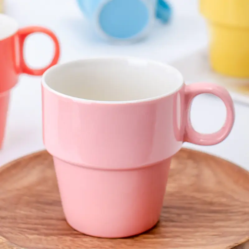 Household Convenient Storage Stacked Ceramic Cups