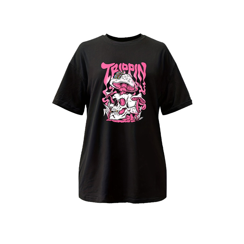 Women's Loose Casual Retro Skull Print Top