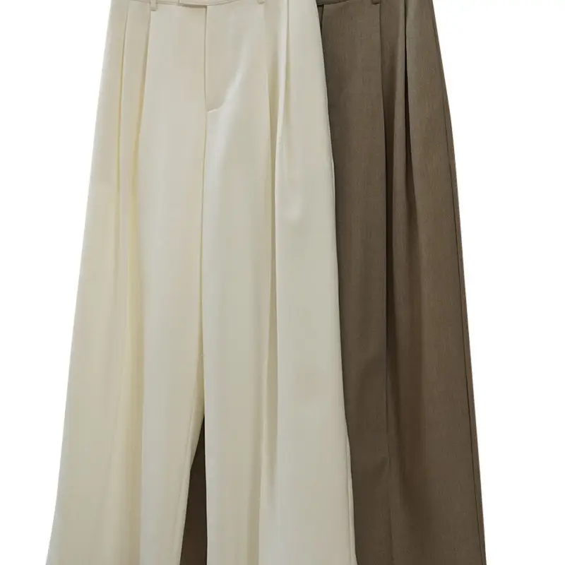 Casual Style Three-dimensional Pleated Suit Pants Loose Drooping Women