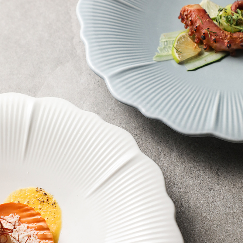 Plate Household 10-inch Lace Minimalist Japanese Style Tableware