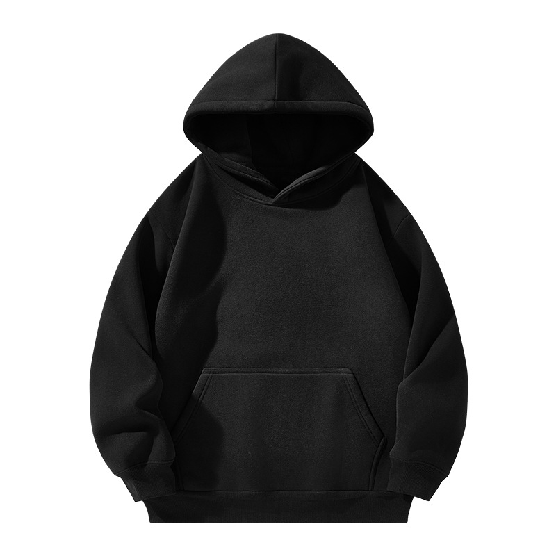 Solid-color Hooded Sweatshirt Unisex Simple Fleece-lined Thickened Hoodie