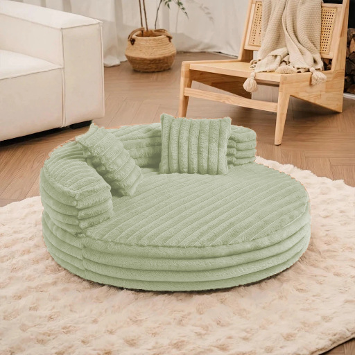Removable And Washable Cat Bed Dog Sofa Donut Green 60x60x24cm