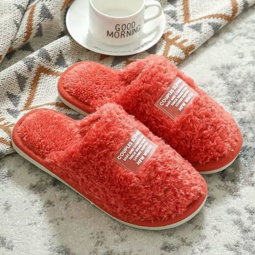 Home Cotton Slippers Floor Slippers Winter Indoor Warm Quiet Slippers