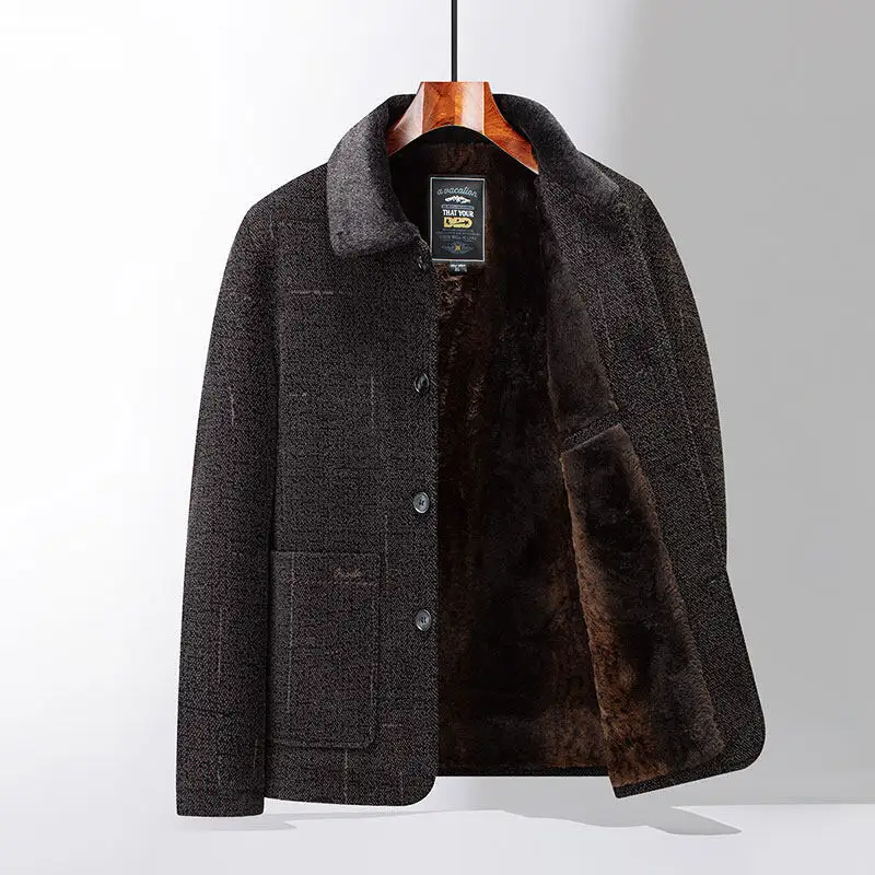 Fleece-lined Thickened Chenille Cotton-padded Coat Middle-aged