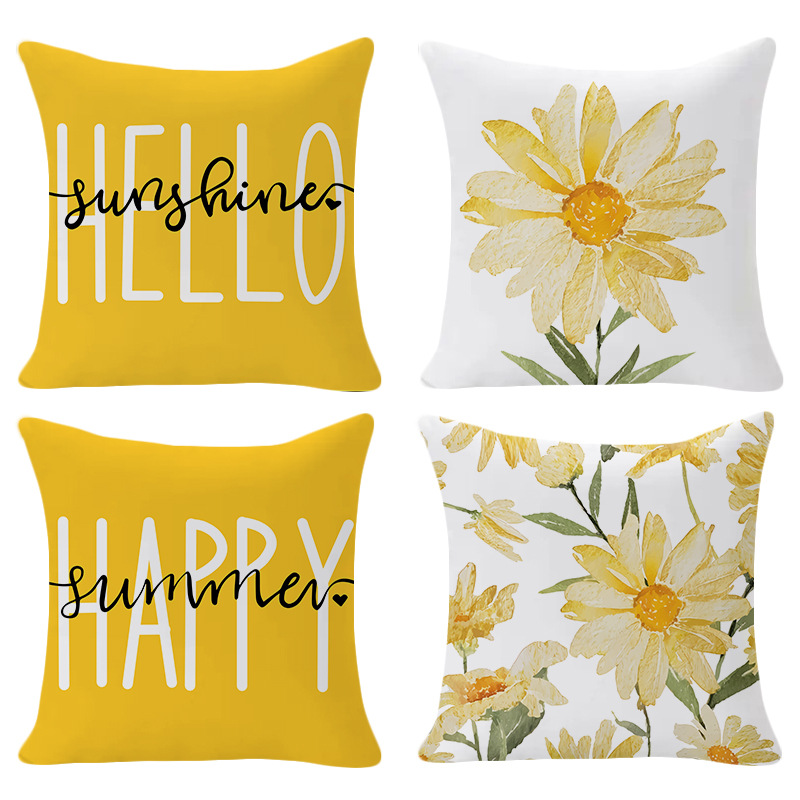 Chic Velvet Plant-Print Home Decor Throw Pillow Cover