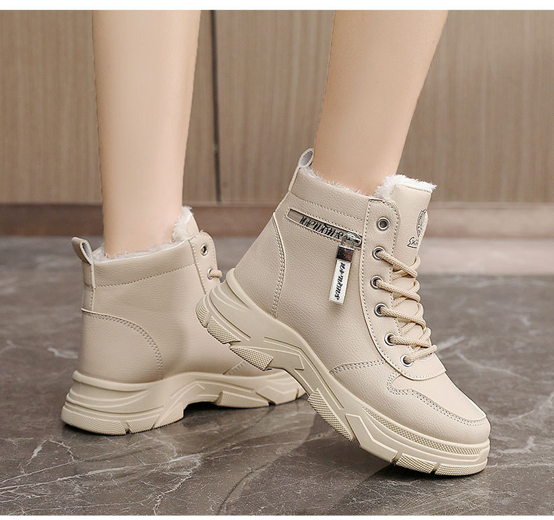 Title 6, Fleece-lined Warm High-top Platform Side Zipper...