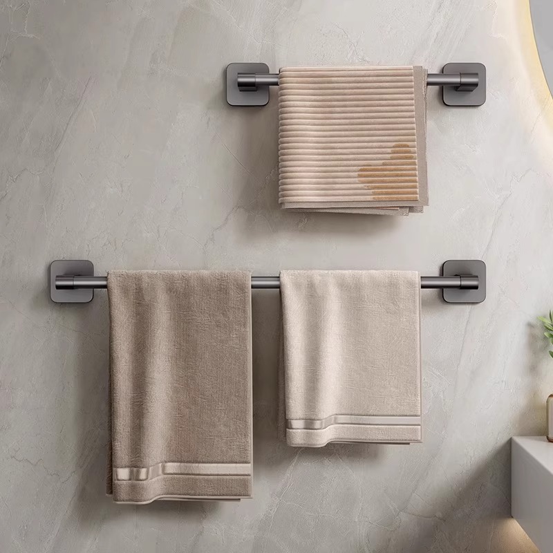 Punch-free Towel Bar Wall-mounted Shelf For The Bathroom Or Washroom