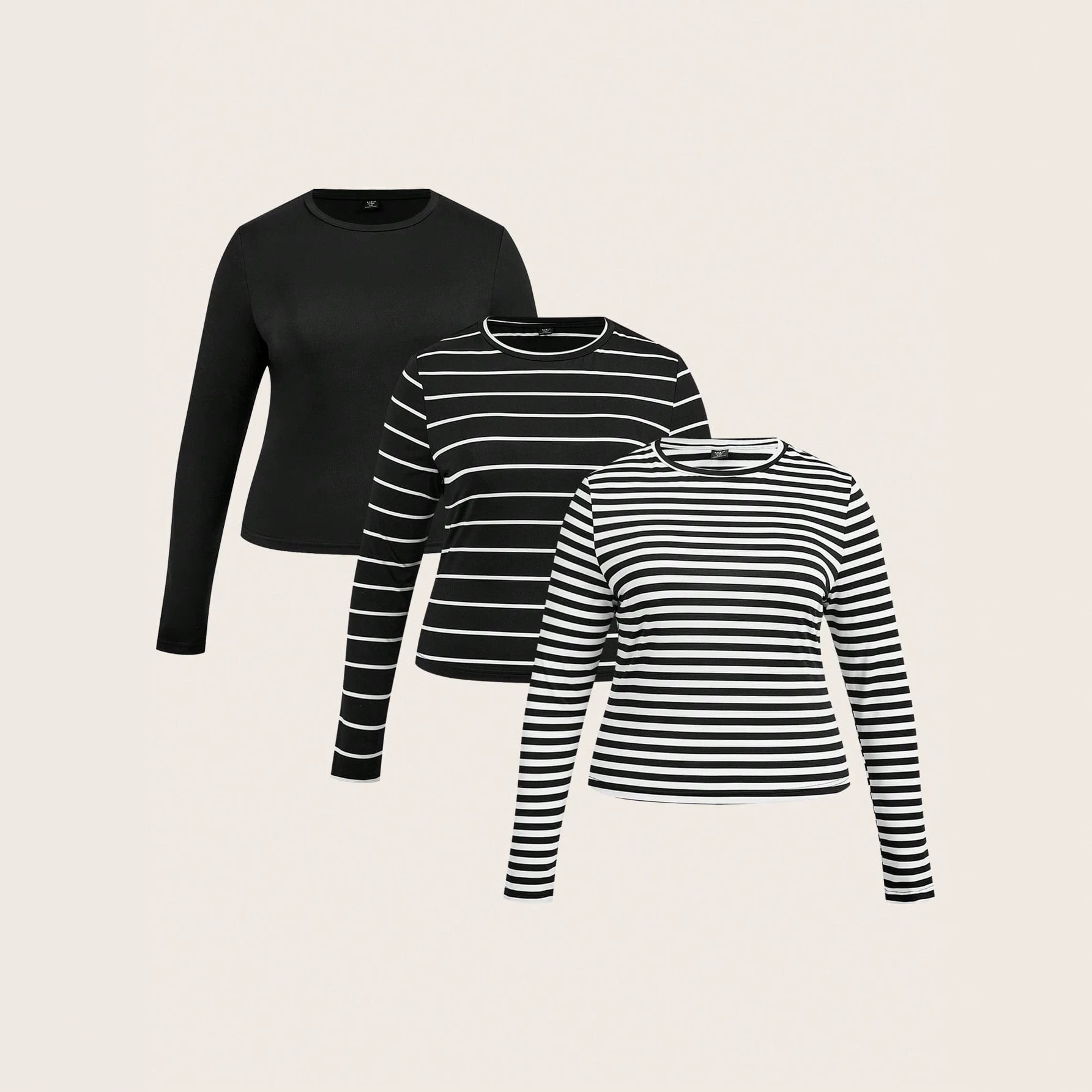 Women's Casual Long-sleeve Striped Tie-front Top