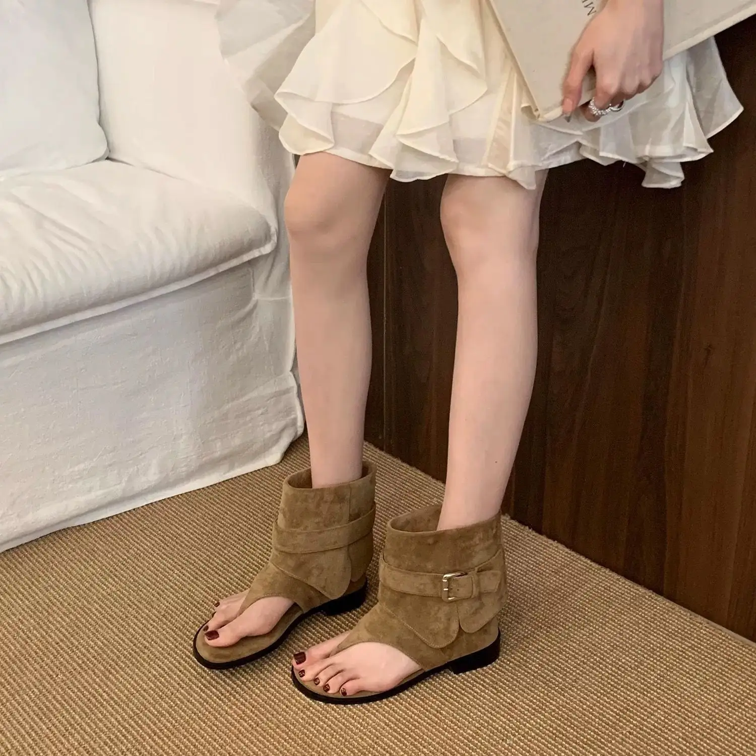 Fashionable Versatile Breathable Mesh Thong Sandals