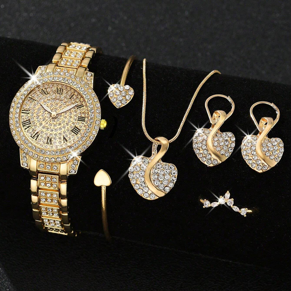 Diamond-Encrusted Fashionable High-End Watch Set