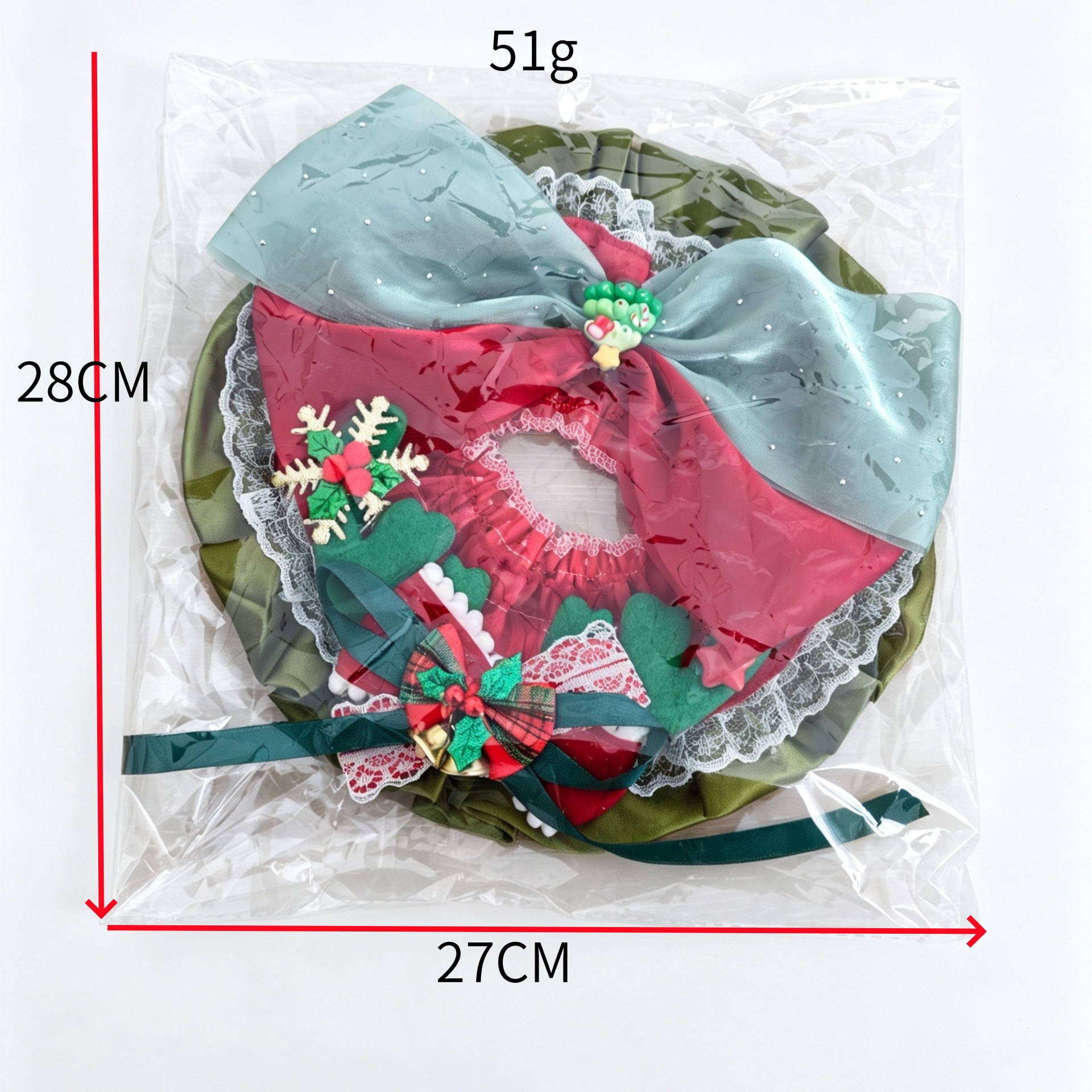 Pet christmas neck scarf, cat and dog lolita lace collar