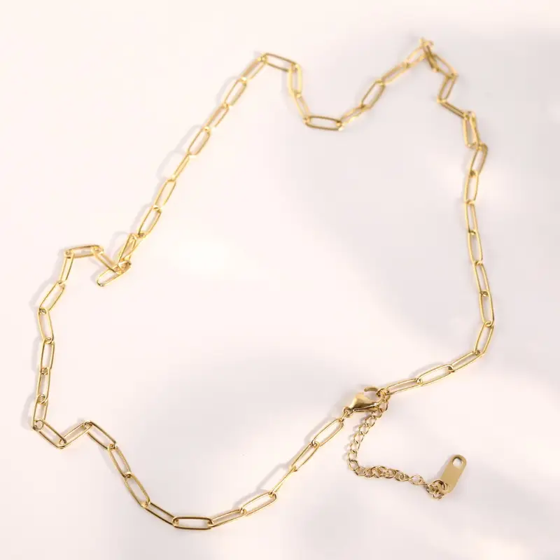 Jet Natural Stone Necklace Double-layer Chain 14k Real