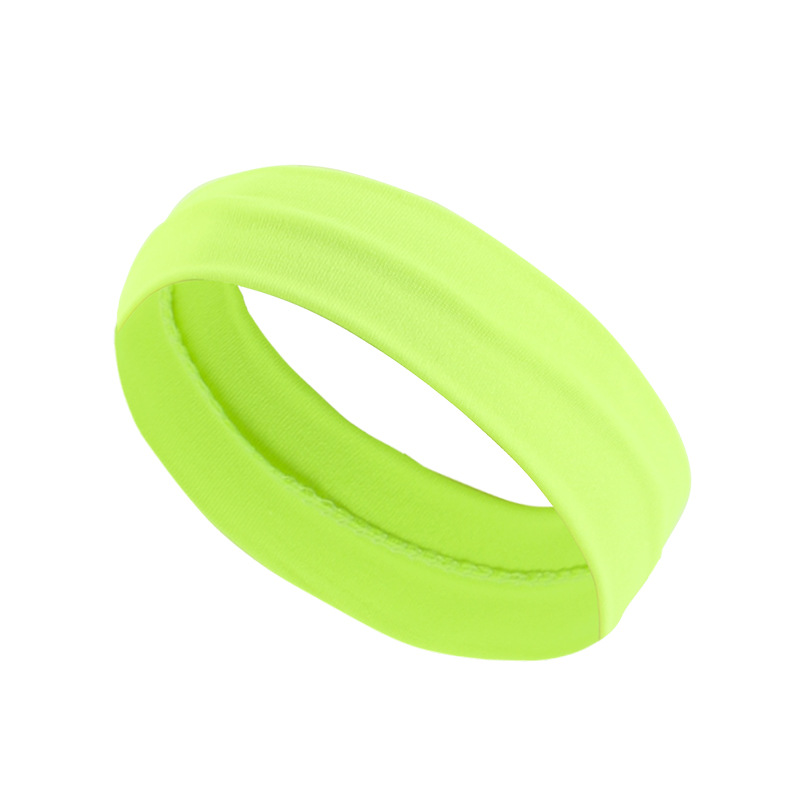 Women's Plain Sports Headband Yoga Hair Band Elastic And Sweat absorbing Hair Band Fluorescent Green - Shop at LoveMi