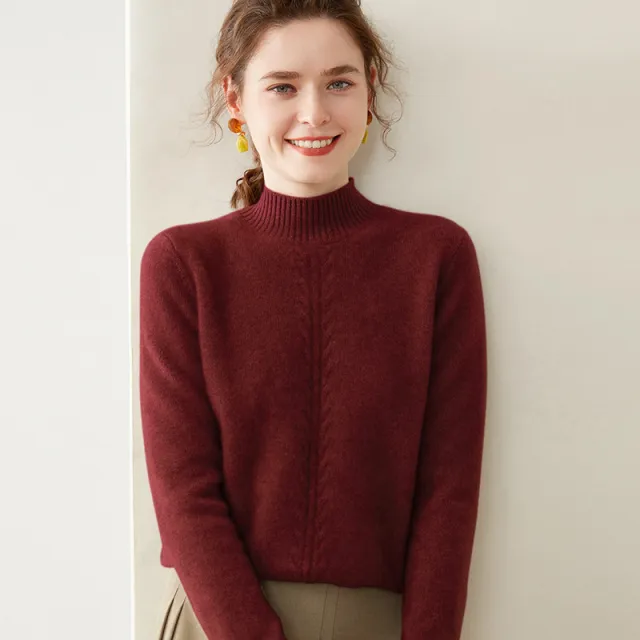 Cashmere Knitted Bottoming Shirt Ankarat Red - Shop at LoveMi
