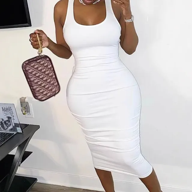 Back Slimming Sexy Bodycon Dress For Nightclubs White - Shop at LoveMi