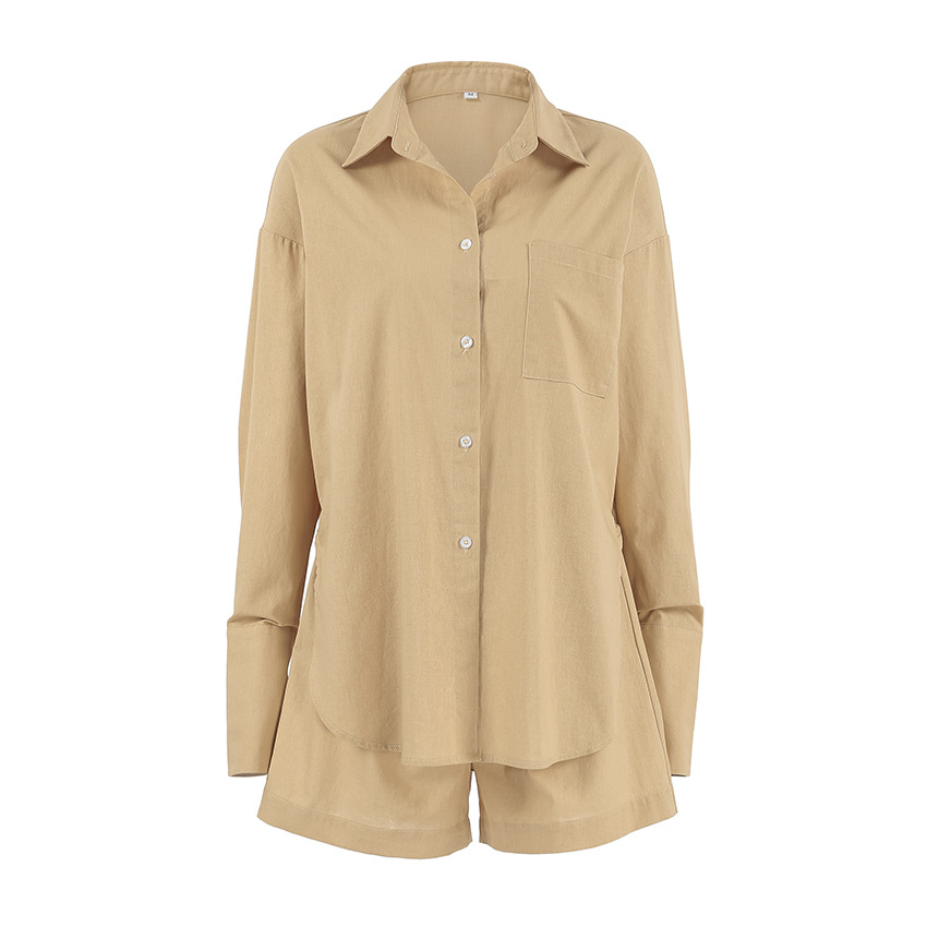 Pure Cotton Simple Khaki Fashionable And Graceful Suit