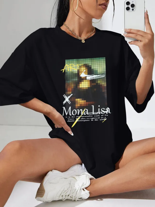 Casual Fashion Women's Round Neck Loose T shirt 628 Style M - Shop at LoveMi