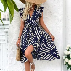 Elegant Vacation Style Irregular Stripes Women's Dress - View 1
