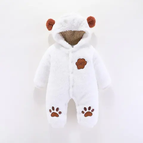 Thickened Long Sleeve Hood Jumpsuit Cotton