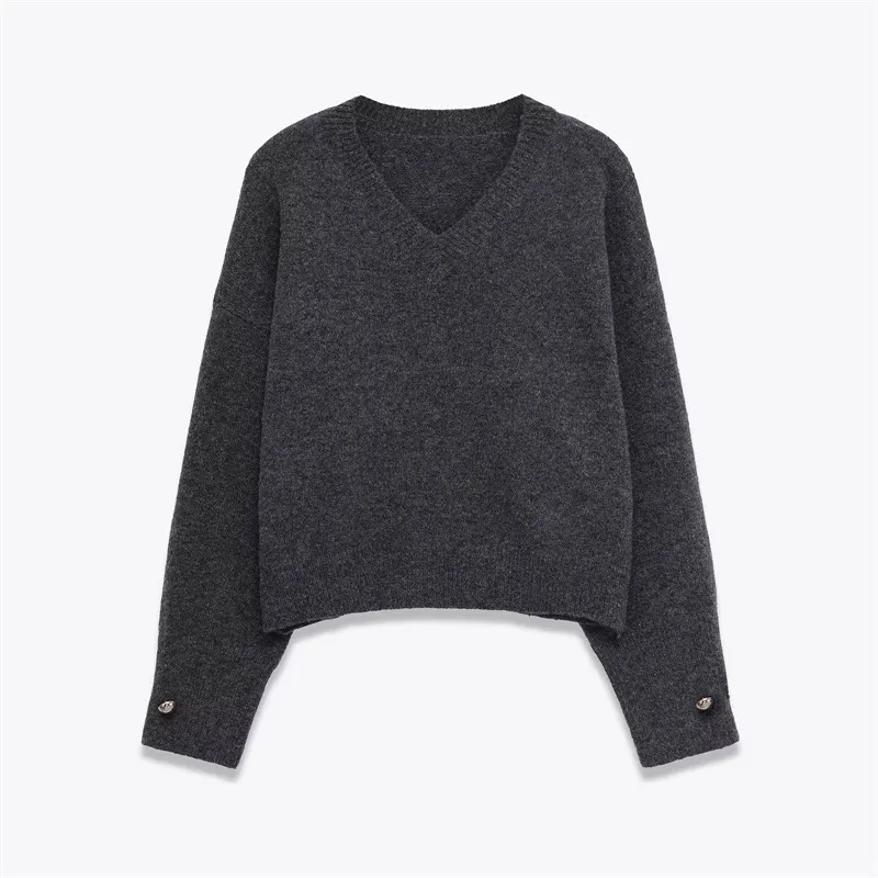 New Stylish Versatile Soft Button-front Knit Sweater