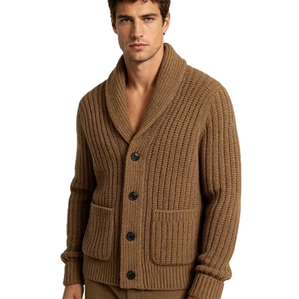 New Mens Striped Knitted Cardigan Jacket