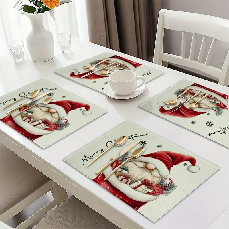 Christmas Holiday Party Table Insulation Mat Christmas Tree Linen Printing