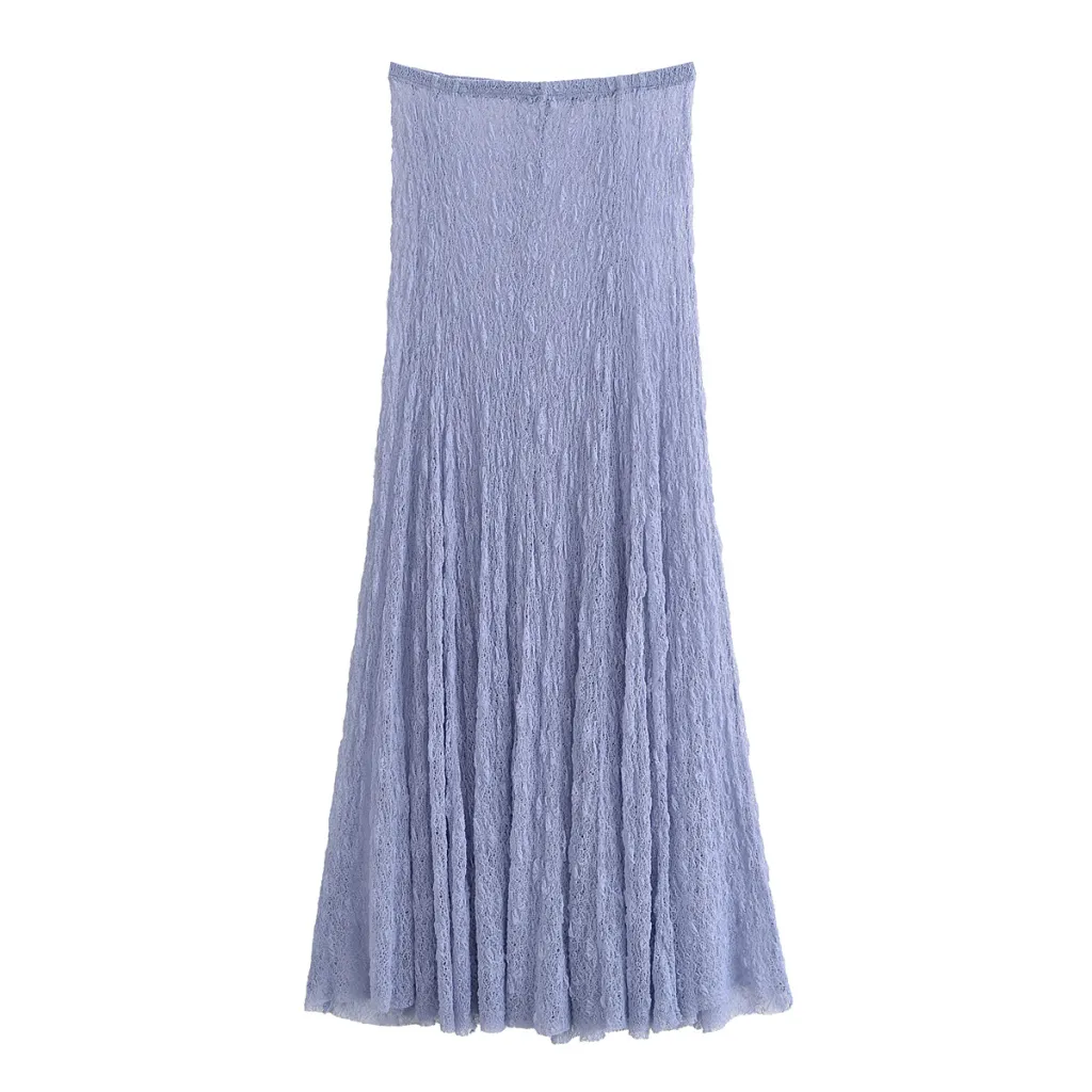 Women's Sexy Transparent Lace Laminated Top Long Skirt Suit - Skirt