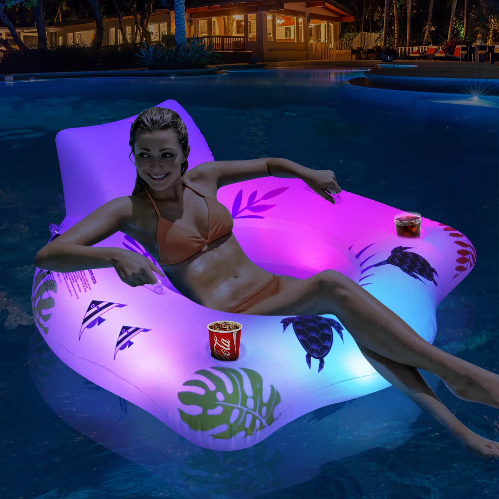 Title 1, Inflatable Float Luminous U-shaped Seat Float