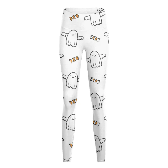 Women's Fashion Casual Halloween Pumpkin Print High Waist Yoga Slim Fit Fitness Pants Yjkxps162 L - Shop at LoveMi