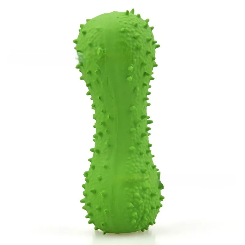 Pet Latex Toys Barbed Bone Sound Toy Tooth Cleaning - Green Bone