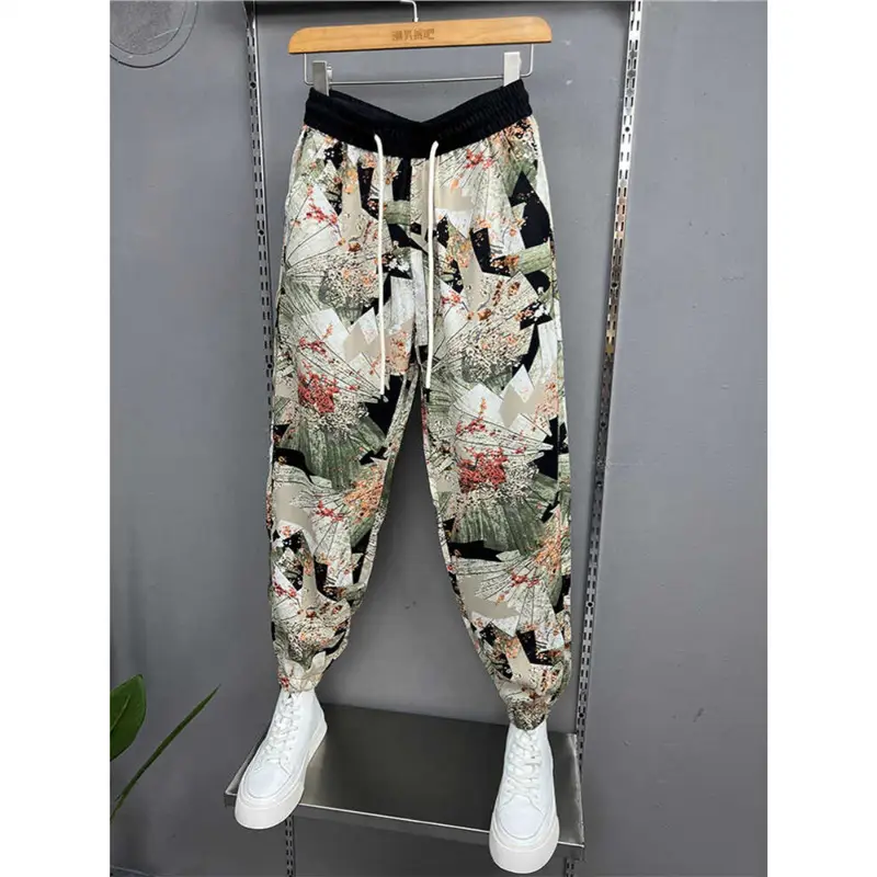 Personality Printed Pants Thin Drape Breathable Casual Pants
