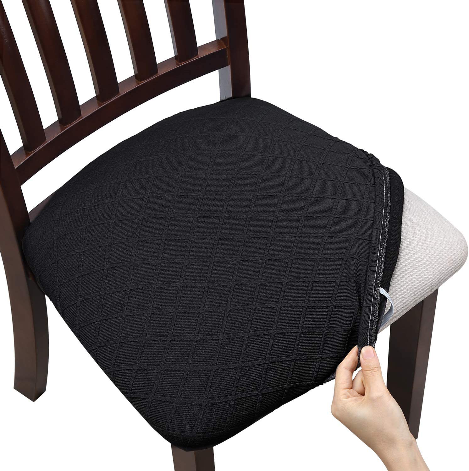 Diamond Jacquard Chair Cushion Cover
