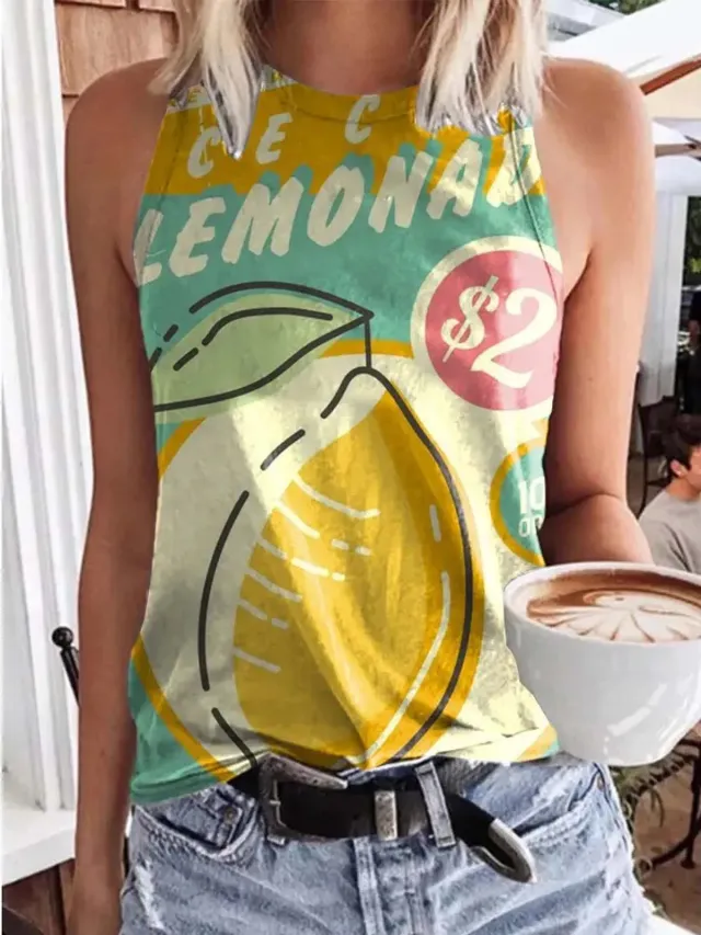 Fashion Round Neck Slim Fit Vest Small Lemon - Shop at LoveMi