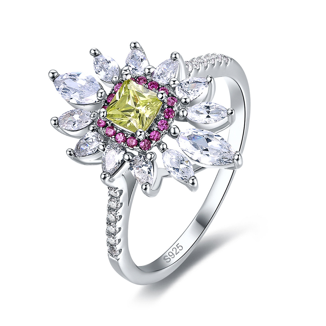 925 Sterling Silver Personalized Fashion SUNFLOWER Ring