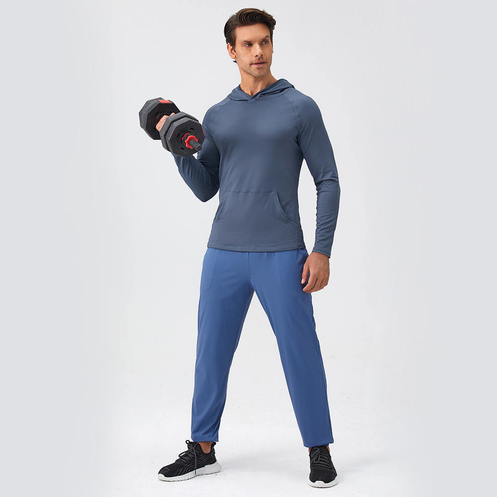 Mens AutumnWinter Moisture-Wicking  Quick-Drying Hooded Sweatshirt For Fitness And Sports