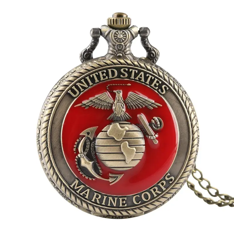 Fashion Red Commemorative Pendant Necklace Chain Watch