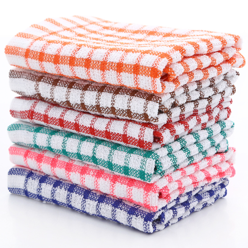 Toalla a cuadros jacquard de algodón absorbente de cocina 6 piezas - Imagen 10 de 10