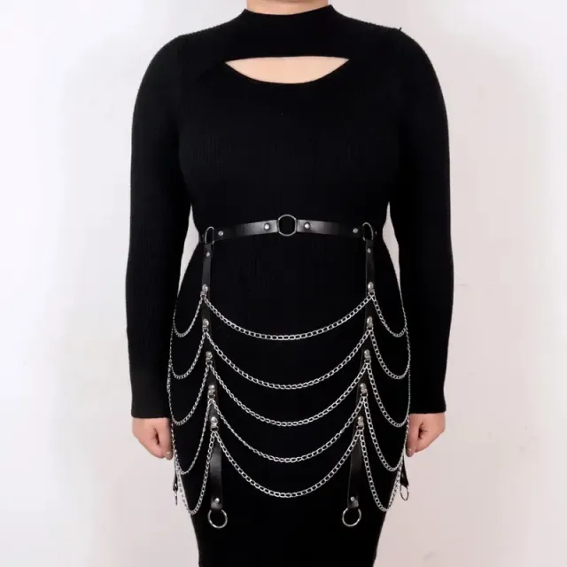 Personality Bandage Binding Chain Clothing Ornament Waist Chain Black - Shop at LoveMi