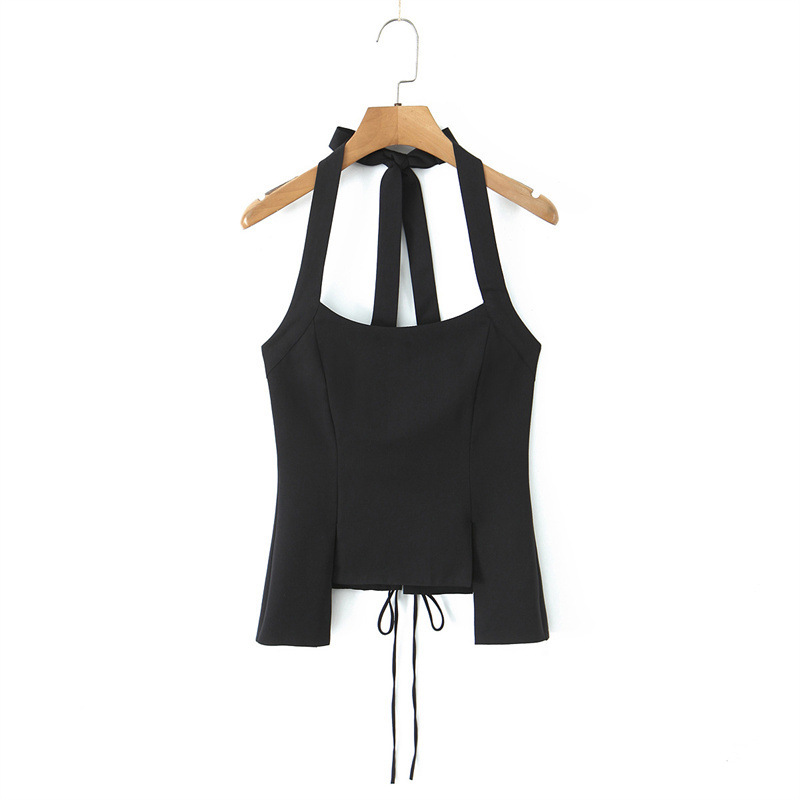 Sweet Halter Chic Back Lace-up Vest Sexy