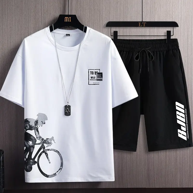 Printed Fashion Trendy Slim Fit Plus Size Sports Two-piece