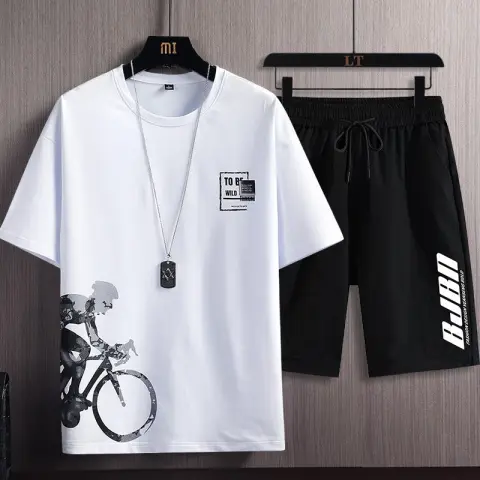 Printed Fashion Trendy Slim Fit Plus Size Sports Two-piece