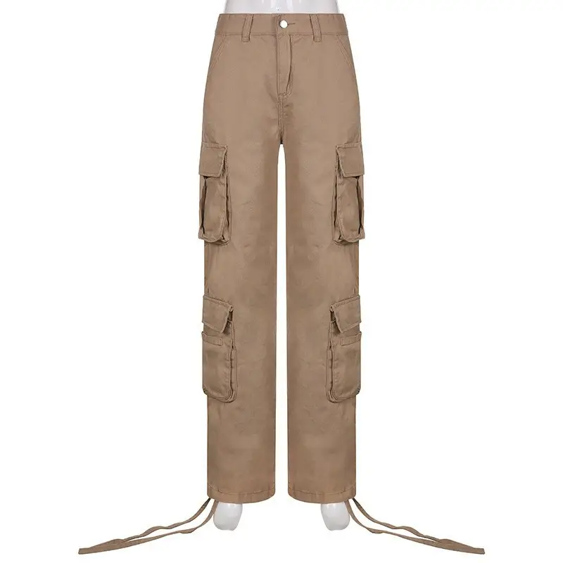 Autumn And Winter European And American Women's Clothing Tooling Straight-leg Trousers