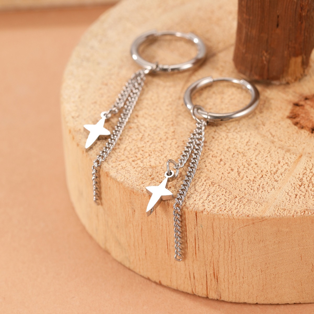 Cut-style Smooth-finish 18k Real Gold-plated Earrings