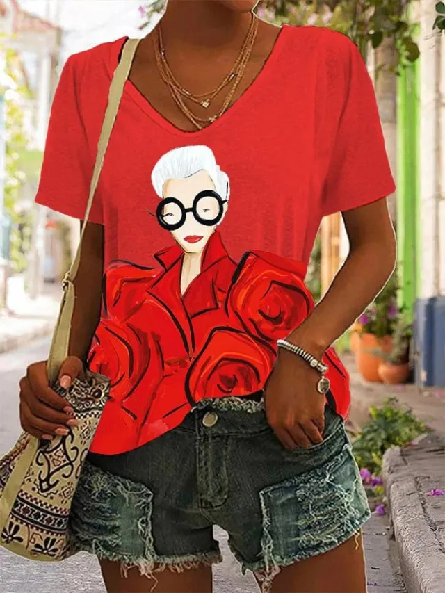 Women's New Summer Thin Hollow V neck T shirt G66Z934 Style - Shop at LoveMi