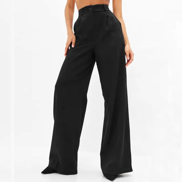 Women's Pure Color Temperament All matching Casual Trousers Black - Shop at LoveMi